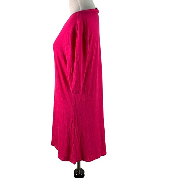 🟣🟣🟣 ELLEN TRACY Womens Size Medium Pink Flowy Short Basic Sleeve Blouse - Picture 3 of 8